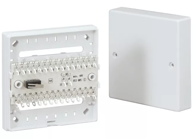 Verteiler VVD 215, aP, weiss 30pol./15paarig (Typ 736229)