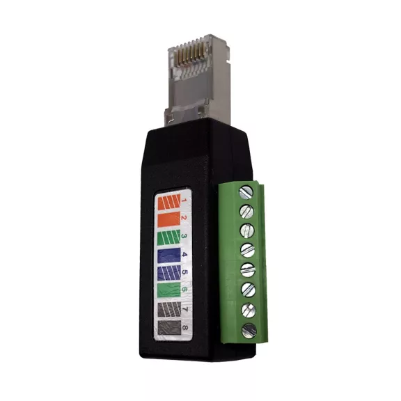 Konverter RJ45 (M) auf 8-fach-Klemme