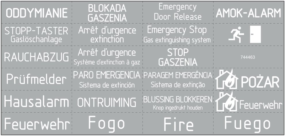 Universelle Beschriftungsfeldfolie für großen Handmelder ABS, weiß, VPE=10 Stüc