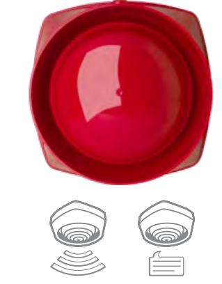 IQ8Alarm Plus Sprachsignalgeber EN54-3, Gehäuse rot, kundenspezifisch