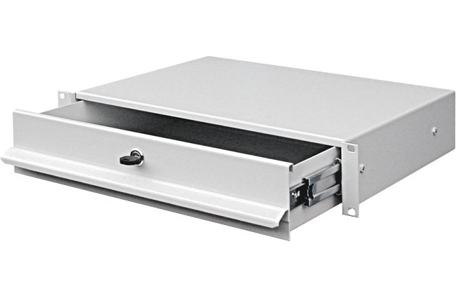 Dokumentenfach 2HE, RAL 7035 abschließbar, für Standschrank