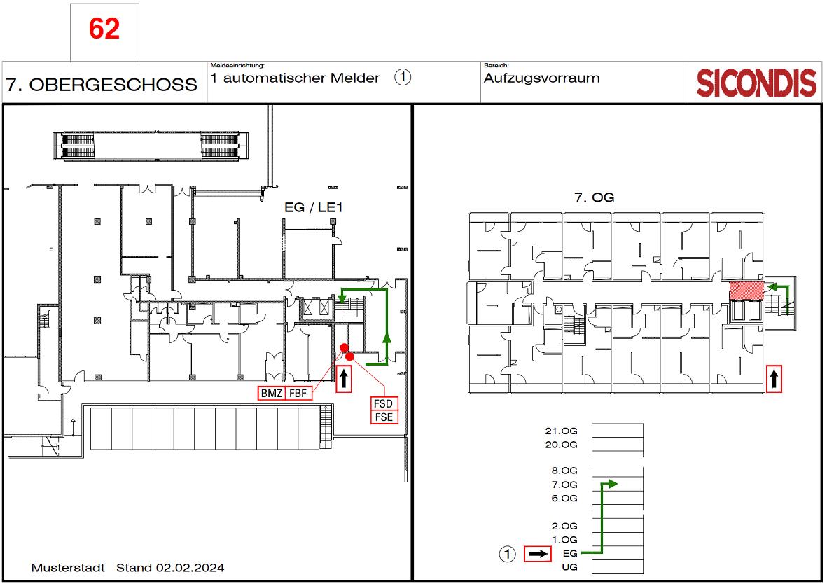 Feuerwehrlaufkarte A4 nach DIN 14675