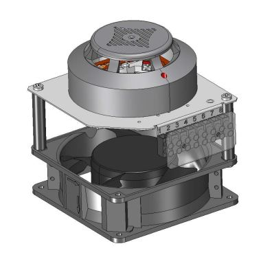 Lüftereinheit für EHL/ESL bestehend aus: Lüfter und Rauchmelder