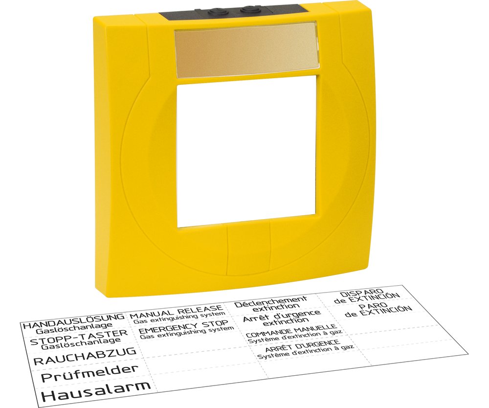 Handmelder Gehäuse, gelb mit Glas, gelb, ähnlich RAL 1021