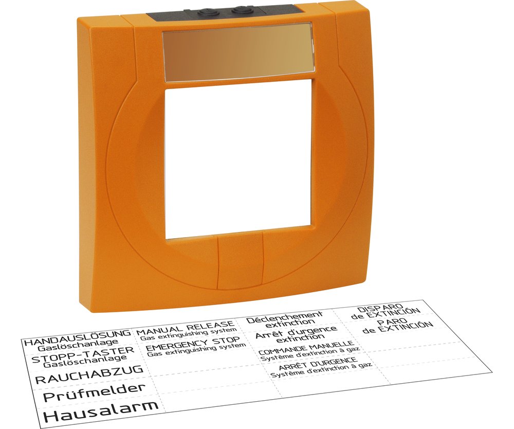 Handmelder Gehäuse, orange mit Glas, orange, ähnlich RAL 2011