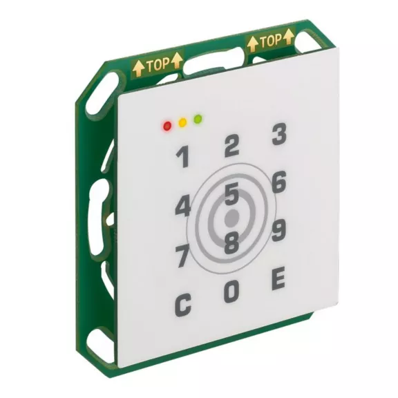 Insertic-60 Multi-ISO RS485 Weiß, Feller LEGIC, Mifare DESFire u. BLE Leser Tast