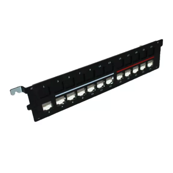Metallrahmen für 24 RJ45 Kupplungen 12Kupplungen bereits eingebaut