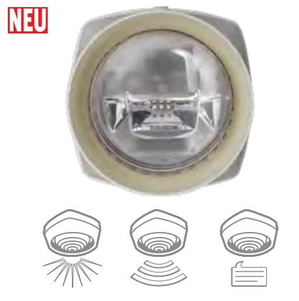 IQ8Alarm Plus Kombi Sprachsignalgeb. EN54-3/-23, Gehäuse/Blitz: weiß/rot