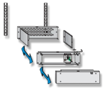 19" Einbaurahmen mit Netzanschlussklemmen und Blindplatte