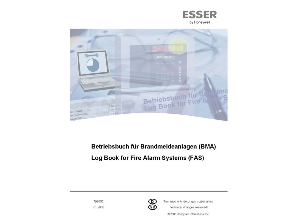 Betriebsbuch für BMA - Log book for FAS D/GB - 01/2011