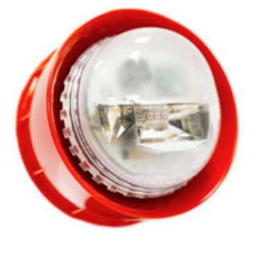 Ringbusgespeister komb. Alarmgeber für Wandmontage, EN54-23 W Klasse, roter