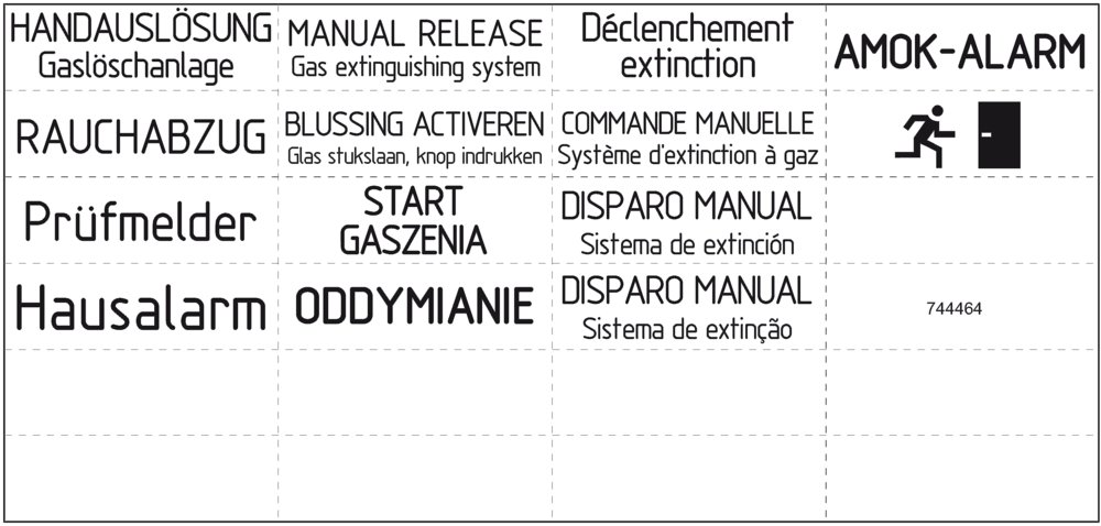 Universelle Beschriftungsfeldfolie für große Handmelder ABS, schwarz, VPE=10Stk