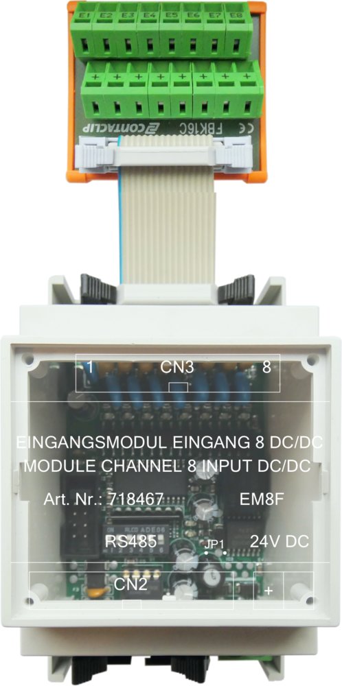 Eing.-modul 8 Eing. 16-pol. Flachkabel