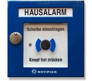 Druckknopfmelder blau ( RAL5005) In Aluminium-Druckguss 