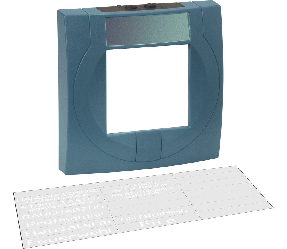 Handmelder Gehäuse, blau mit Glas, blau, ähnlich RAL 5015
